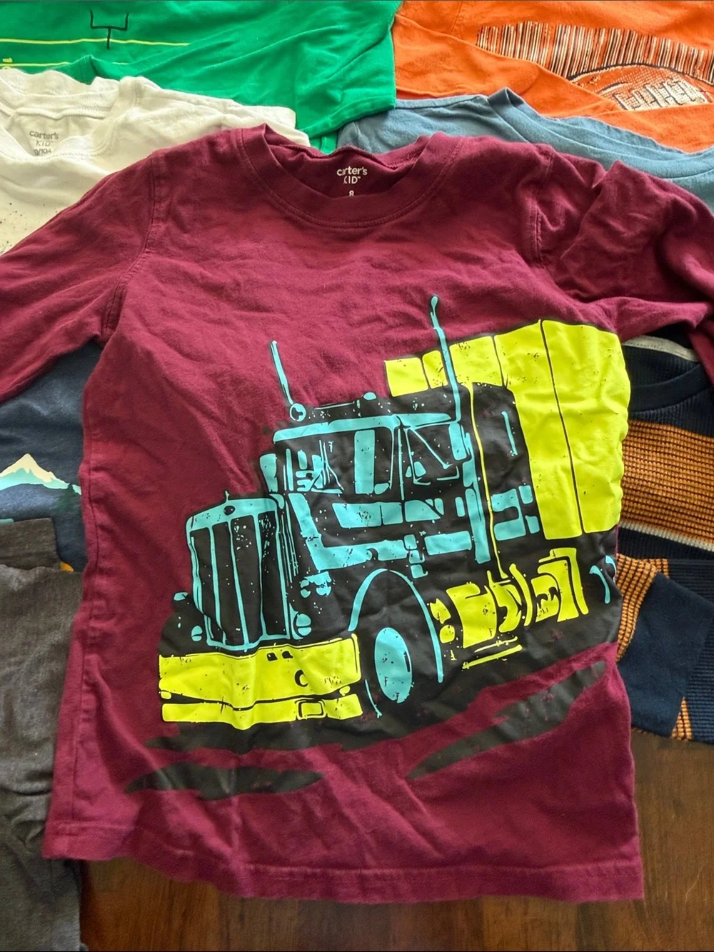Bundle of 14 Boys Graphic long Sleeve T-Shirt Bundle - Size 8/10
